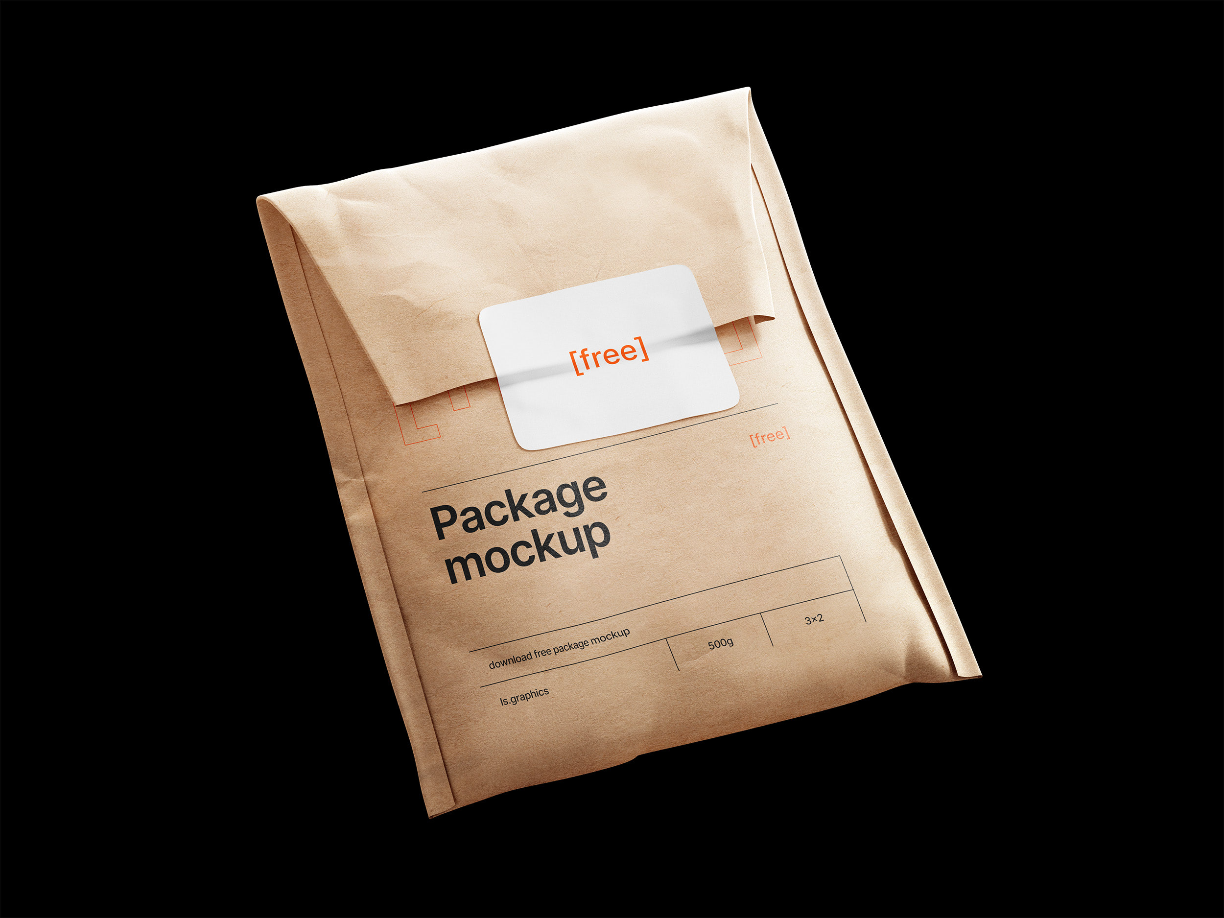 kraft-paper-postal-bag-and-sticker-mockup