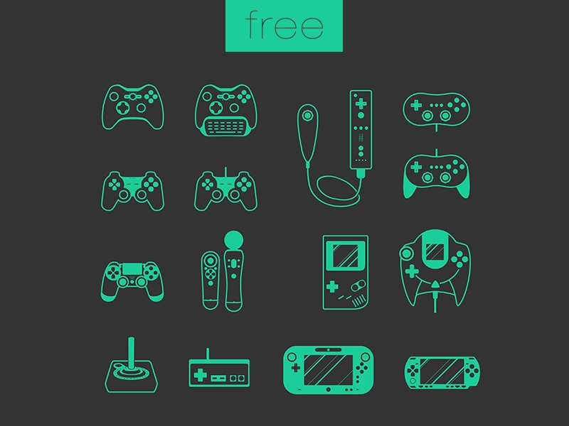 free-game-console-icon-set