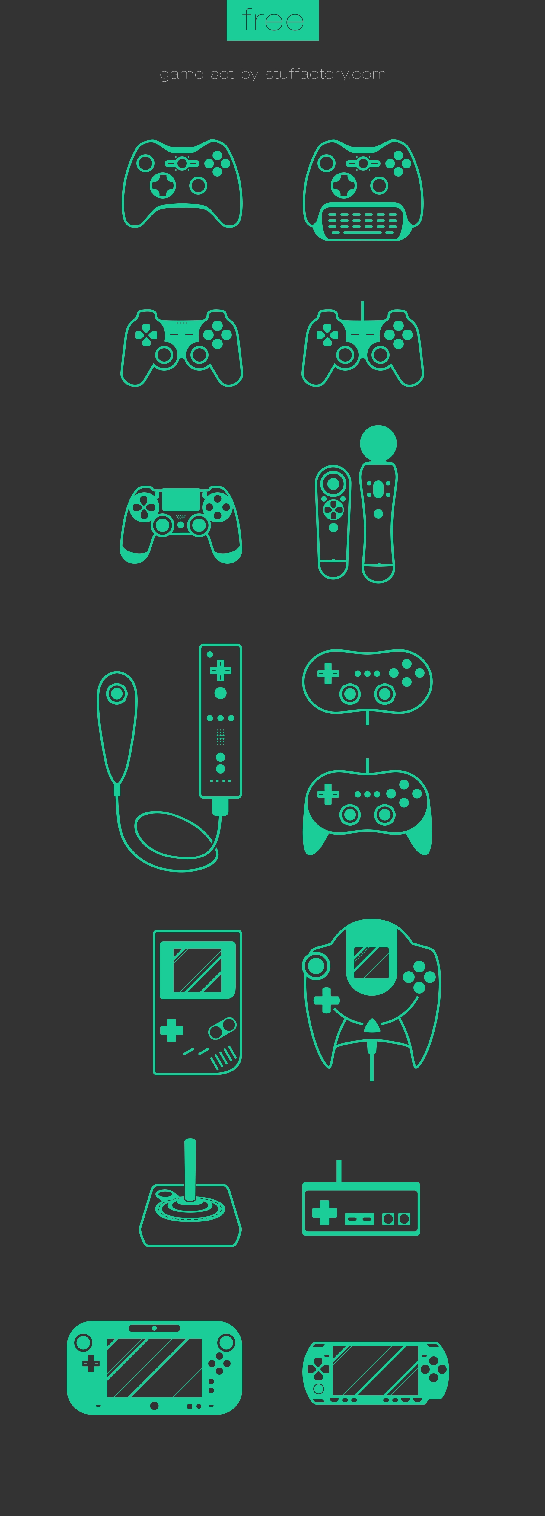 free-game-console-icon-set